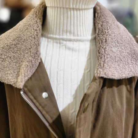 뽀글이넥야상롱점퍼