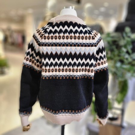 시보리넥패턴스웨터