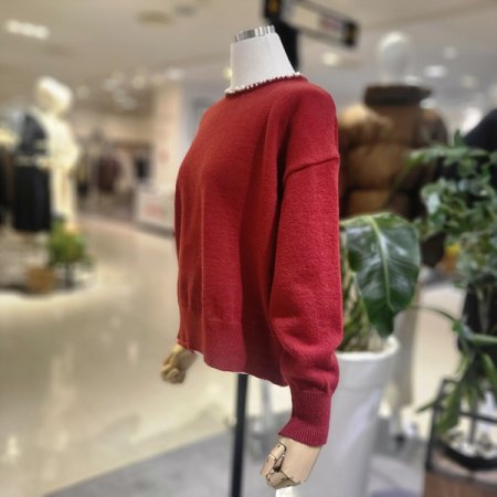 진주라운드넥긴팔니트티