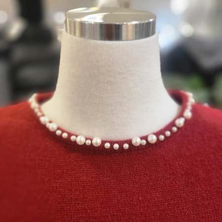 진주라운드넥긴팔니트티