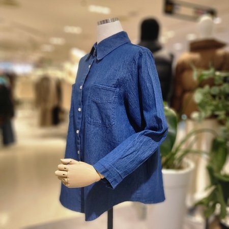 카라넥진청봄셔츠블라우스