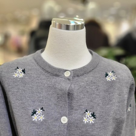 자수패턴시보리소매봄가디건