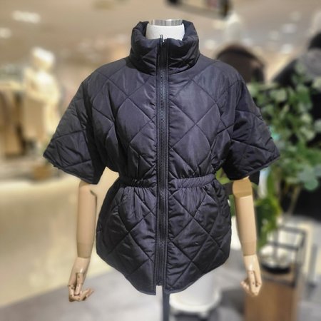 하이넥집업반팔패딩점퍼