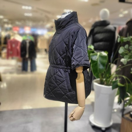 하이넥집업반팔패딩점퍼