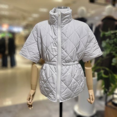 하이넥집업반팔패딩점퍼