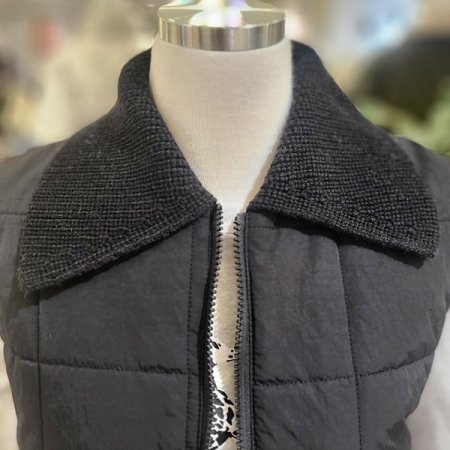 니트카라집업봄패딩조끼