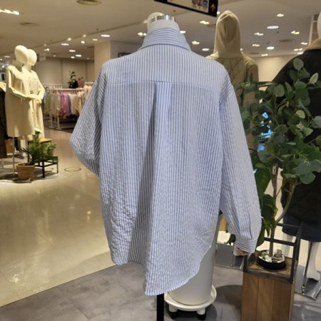 스트라이프긴팔봄블라우스