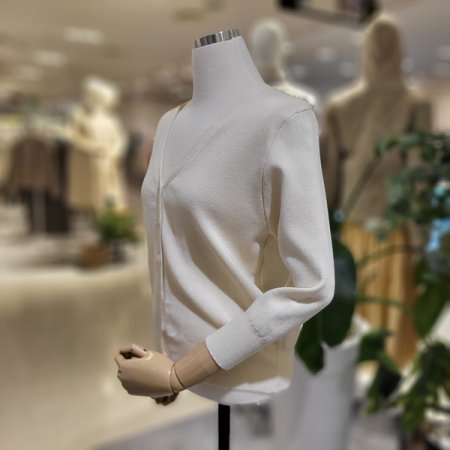 브이넥9부소매봄가디건