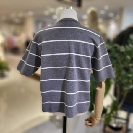 반팔스트라이프니트가디건