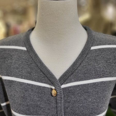 반팔스트라이프니트가디건