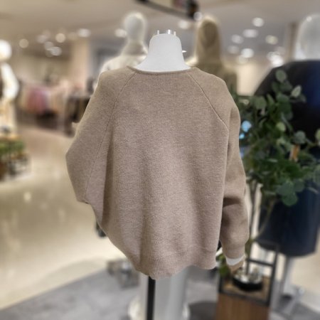 시보리소매오픈가디건