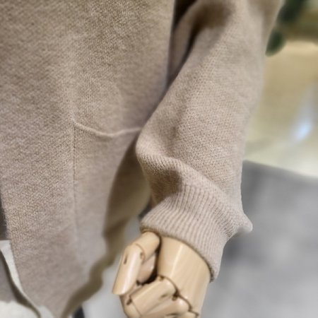 시보리소매오픈가디건