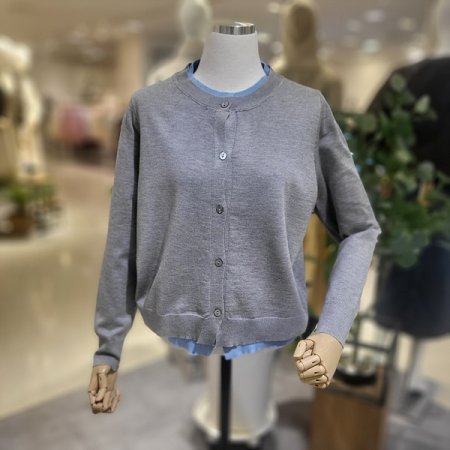 라운드넥배색봄가디건