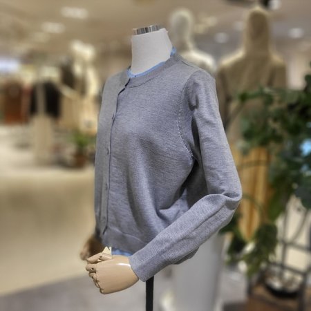 라운드넥배색봄가디건