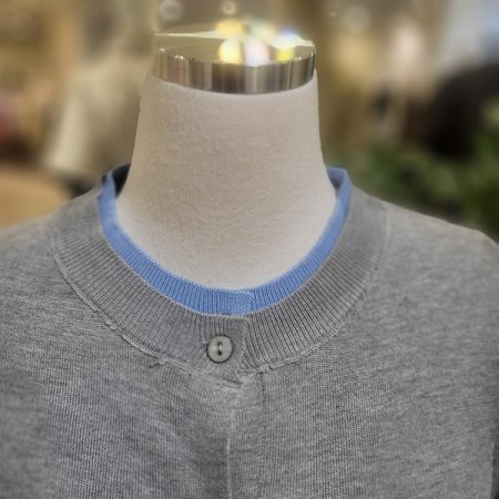 라운드넥배색봄가디건