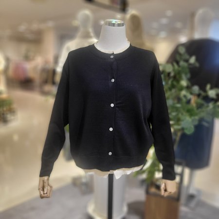 라운드넥배색봄가디건