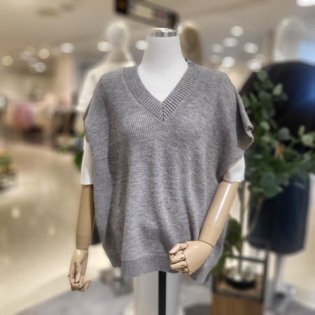 브이넥루즈핏니트베스트