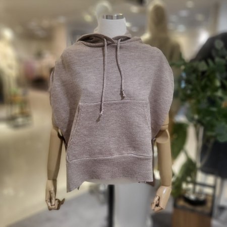 옆절개후드니트조끼
