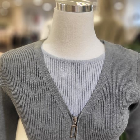 이너배색집업니트가디건