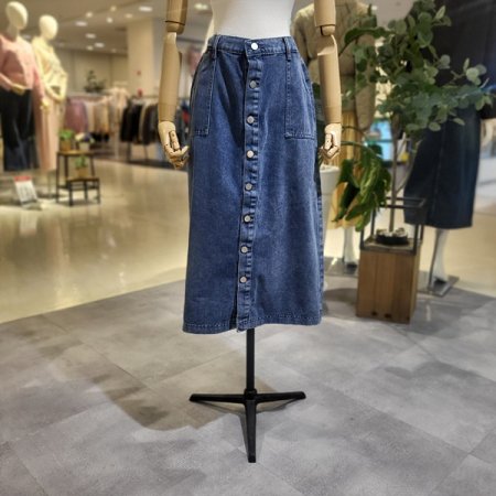 앞단추뒷포켓청스커트