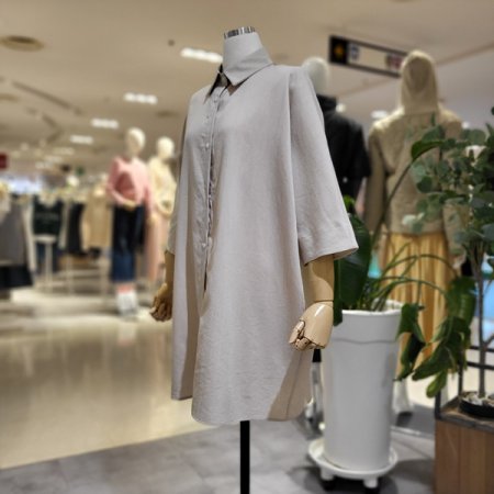 반팔박시롱셔츠블라우스