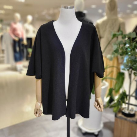 5부소매오픈형박시가디건