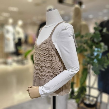 물결짜임니트뷔스티에