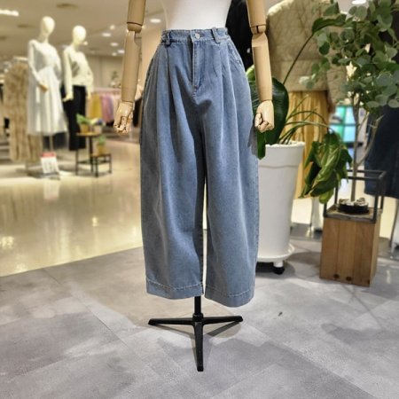 핀턱와이드데님팬츠