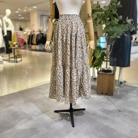 줄기패턴쉬폰롱스커트