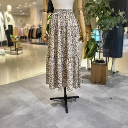 줄기패턴쉬폰롱스커트