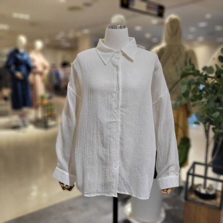 시스루긴팔셔츠블라우스