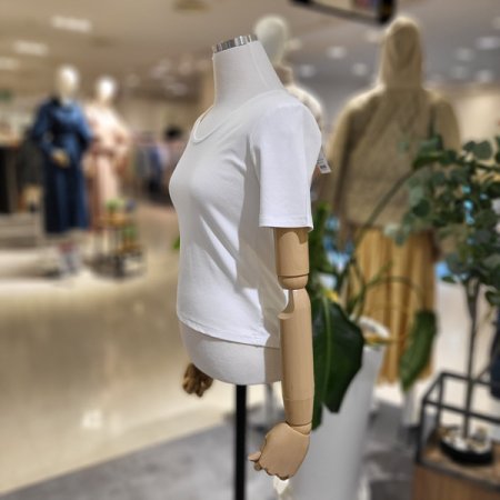 골지반팔슬림핏티셔츠