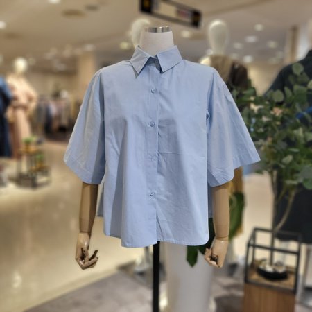 카라넥뒷주름블라우스