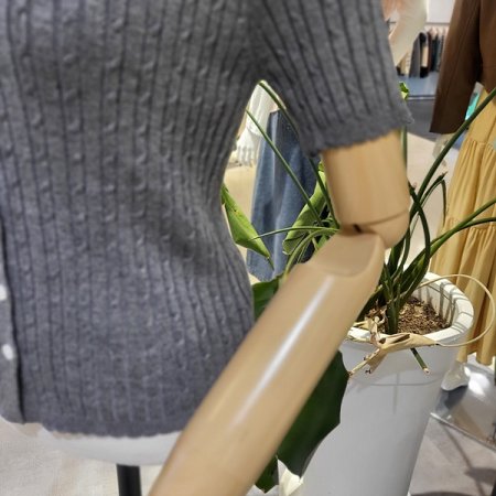 골지니트카라넥반팔가디건