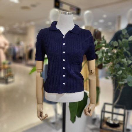 골지니트카라넥반팔가디건