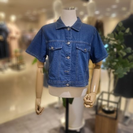 카라넥진청반팔자켓