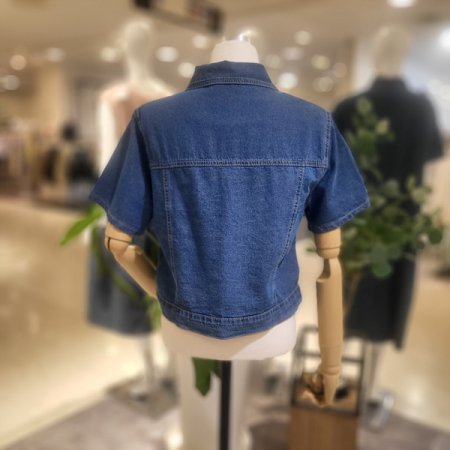 카라넥진청반팔자켓