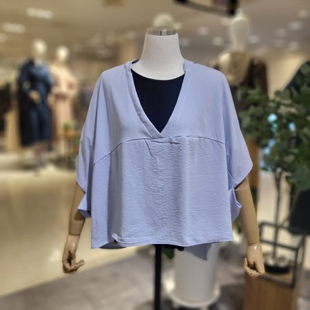 딥넥라인레이어드블라우스