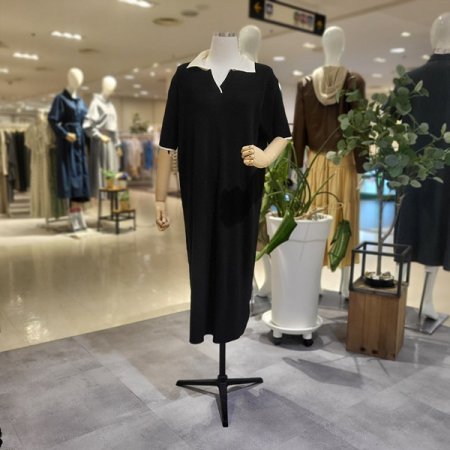 카라배색니트롱원피스