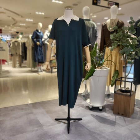 카라배색니트롱원피스