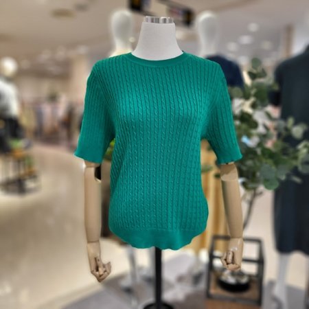 체인패턴여름반팔니트티