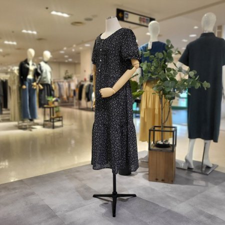 풀잎패턴반팔쉬폰원피스