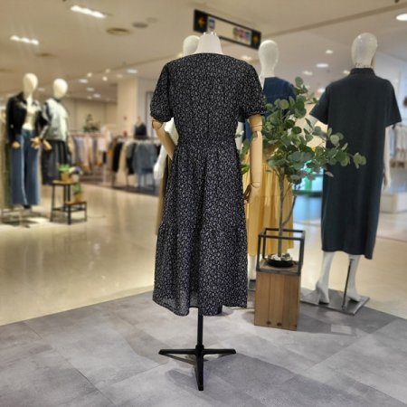 풀잎패턴반팔쉬폰원피스