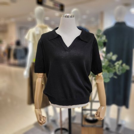 브이카라넥여름반팔니트