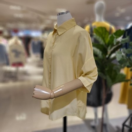 카라넥7부소매셔츠블라우스