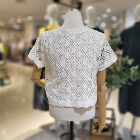 펀칭면니트크롭가디건