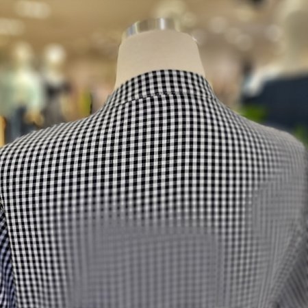 차이나넥잔체크반팔롱원피스