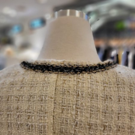 반팔배색트위드자콋