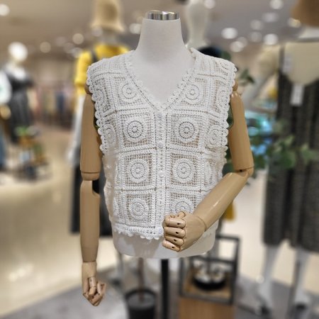 브이넥민소매니트가디건조끼