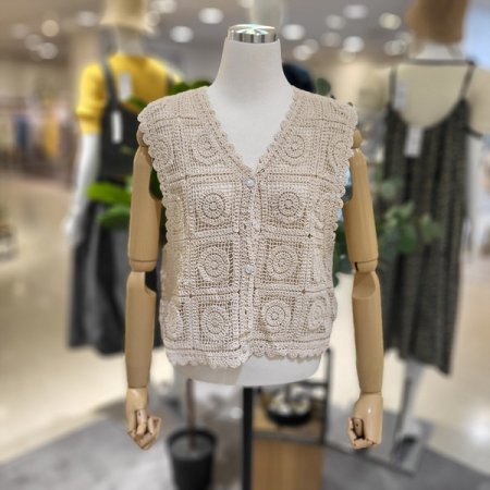 브이넥민소매니트가디건조끼